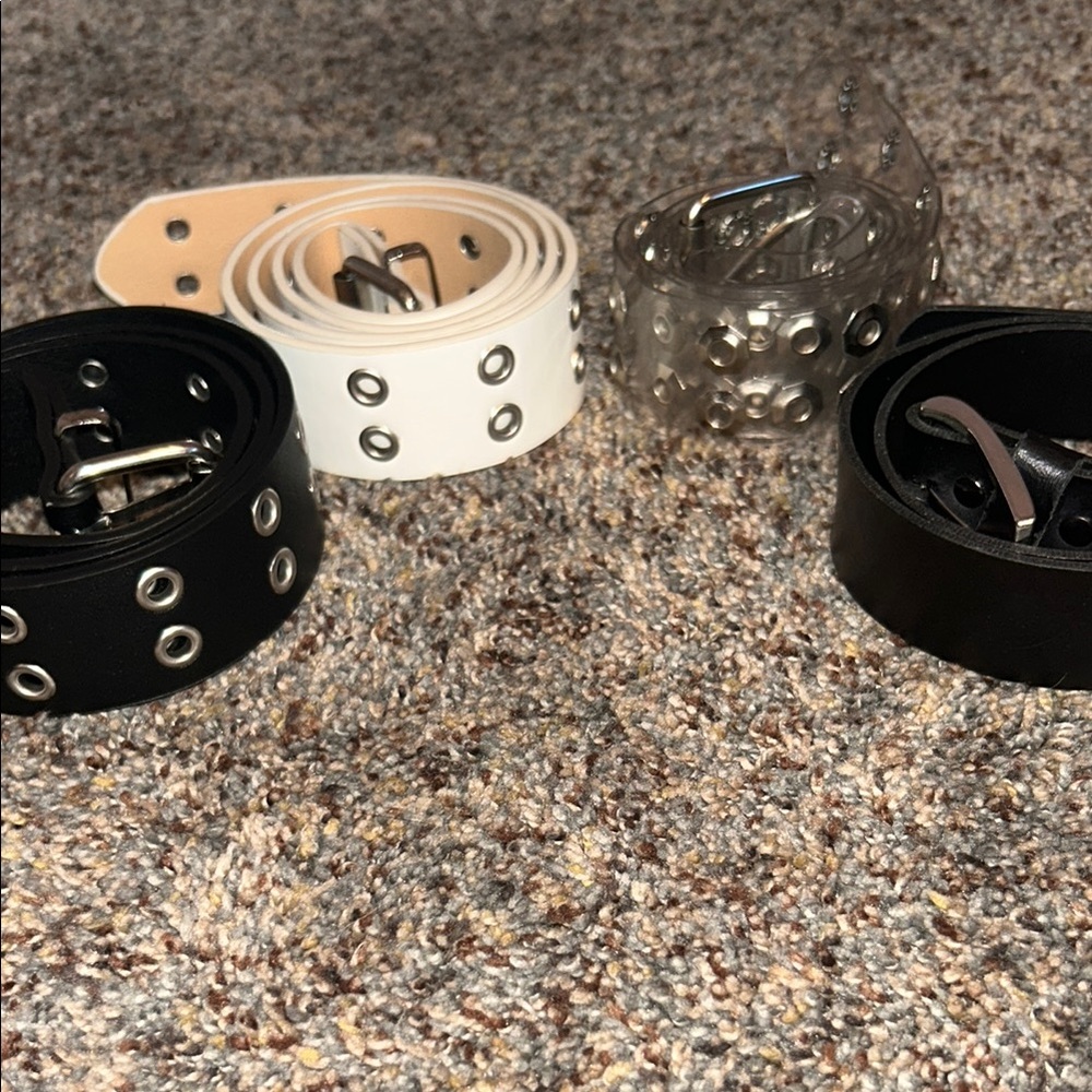 Stylish Black and White Grommet Belts